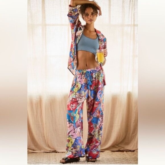 NWT Anthropologie x Judith Schaechter Pajama Top Large - Picture 2 of 4